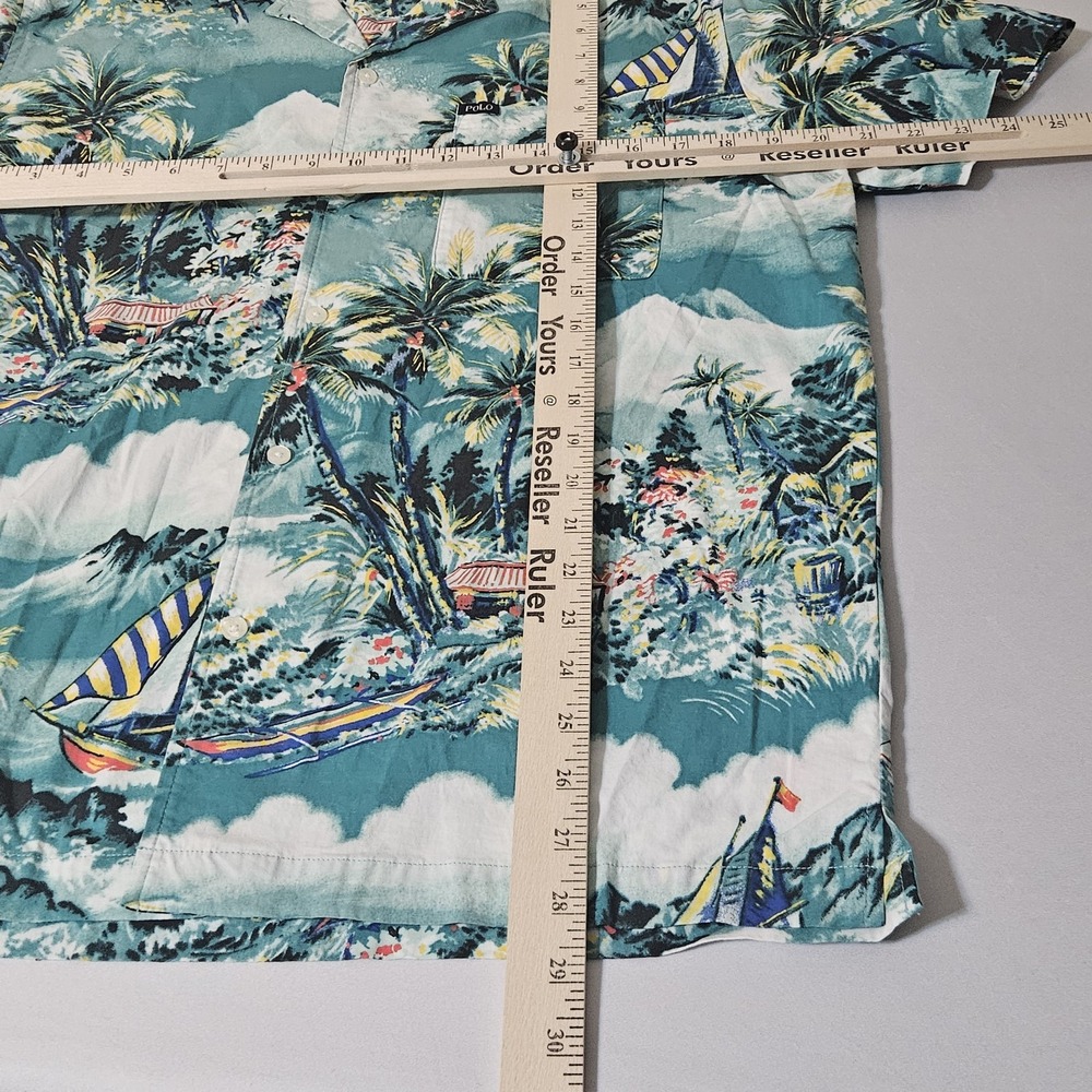 Polo Ralph Lauren Shirt Men M Floral Hawaiian Sleepwear Catamaran Sailing Pajama - Picture 4 of 6